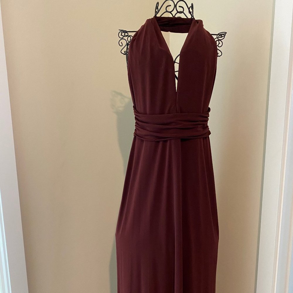 Laundry Deep V Maroon Gown